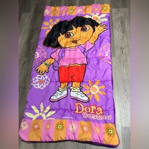 Vintage Dora The Explorer 2002 Viacom Children’s Sleeping Bag Y2K Purple 54”30”